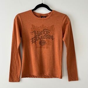 Harley Davidson Orange Indy-West Indianapolis Long Sleeve Top